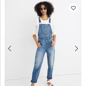 Madewell straight leg denim overalls (XS)